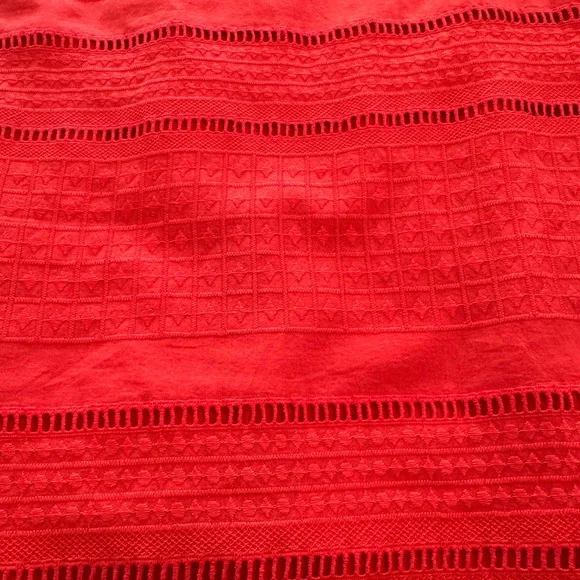 J.Crew Flutter Sleeve Eyelet Shift Dress Orange Red Women’s Size 2 - Picture 8 of 12